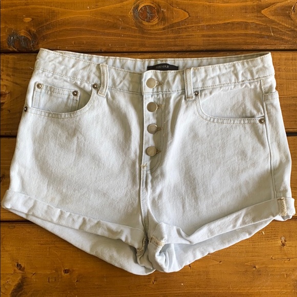 High Waist Jean Shorts - Picture 2 of 4